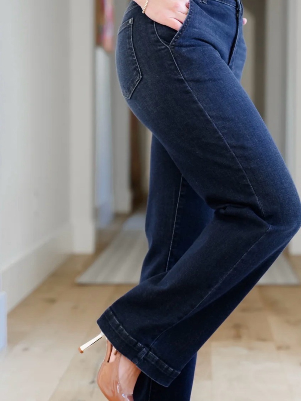 Judy Blue Everly Dark Wash Trouser Jean Wide Leg 5/27